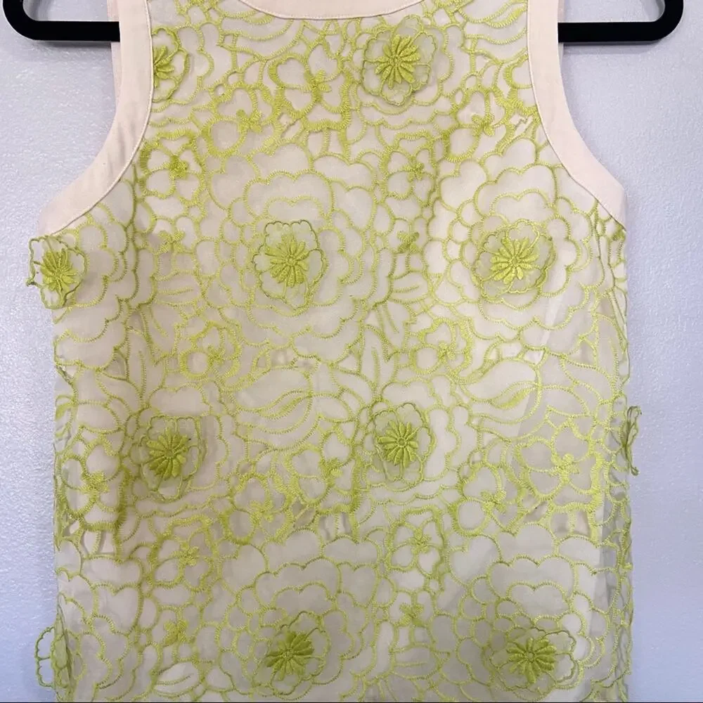 Ann Taylor Sheer Floral Overlay & Appliqué Petite